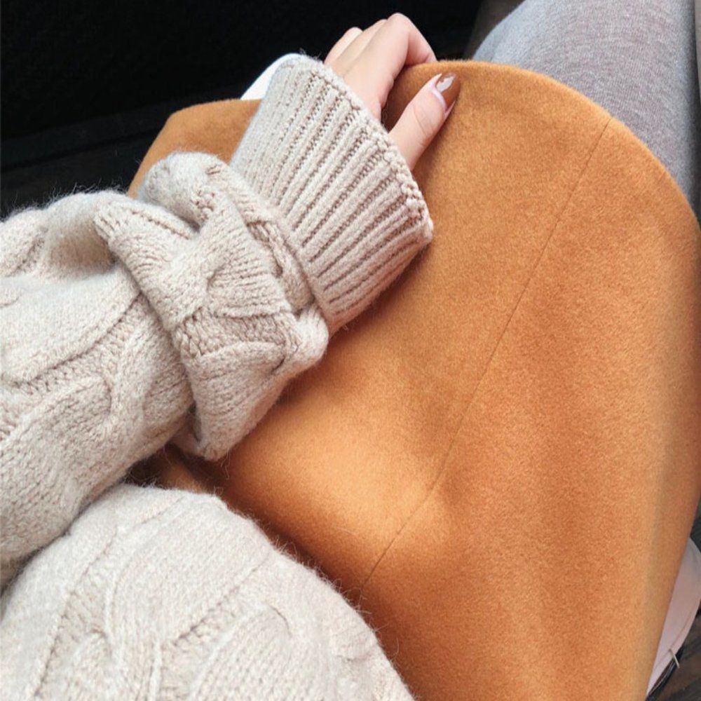 Cable-knit Pullover Sweater | Oversized Top Blouse School Office Fall/Winter - Picture 6 of 6